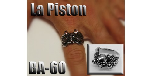 Ba-060, Bague tête de mort La Piston acier inoxidable